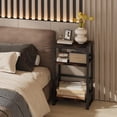 thumbnail image 7 of Record Player Stand with Album Storage - Rustic End Table for Living Room, 7 of 7
