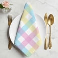 thumbnail image 2 of Easter Plaid Cloth Napkins, Spring Buffalo Plaid Simple Colorful Washable and Reusable Dinner Napkins Set of 8, Table Napkin for Kitchen Party Birthday Wedding Hotel Housewarming 20"x20", 2 of 9