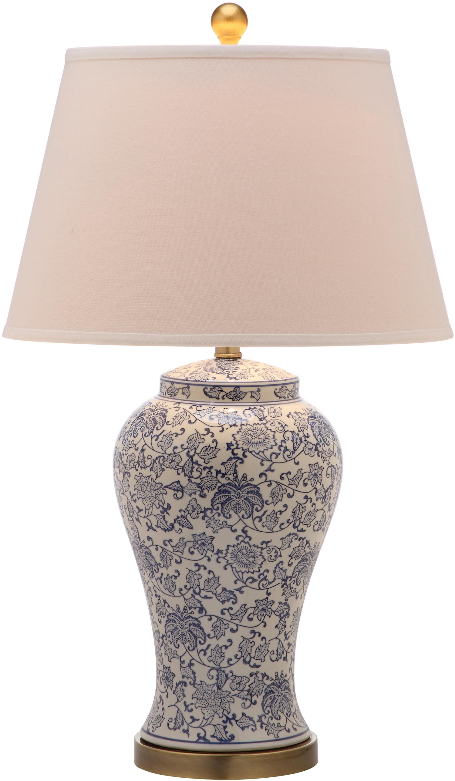 SAFAVIEH Spring 29 in. H Floral Blossom Table Lamp, Blue/White, Set of 2