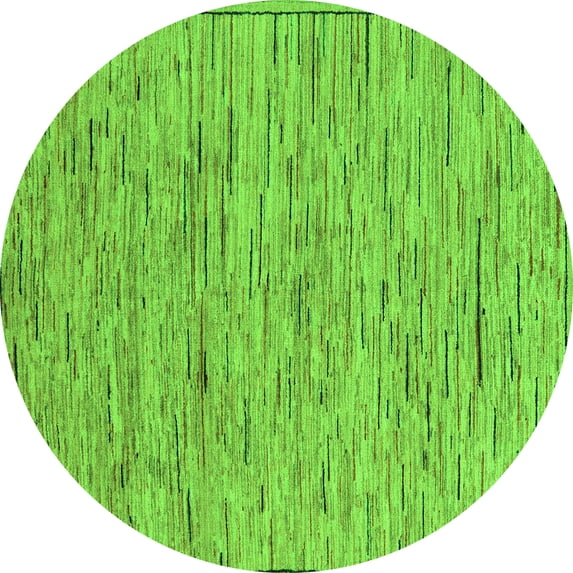 Ahgly Company Indoor Round Abstract Green Modern Area Rugs, 3' Round