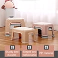 thumbnail image 4 of Plastic Step Stool Non-Slide Thick Stools Space-saving Shoe Changing Seat Furniture Bench Bathroom Bedroom Toilet Kindergarten Beige S, 4 of 9