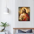 thumbnail image 3 of EastSmooth Framed Sacred Heart of Jesus Picture Wall Art Divine Mercy Picture Canvas Wall Decor Christ Jesus Portrait Poster Prints Christian Religious Artwork for Living Room Bedroom, 3 of 4