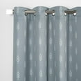 thumbnail image 2 of Aurora Home Contemporary Geometric Tribal Printed Blackout Silver Grommet Curtain- Set of 2 Sage - 63 Inches, 2 of 5