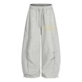 thumbnail image 4 of Landzoo Big Girls Back To School Pants Letter Print Elastic Waist With Pockets And Drawstring Fall Comfortable Girls Athletic Trousers Size 8-9 Years, 4 of 5