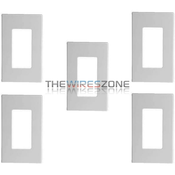 1-Gang Screwless Decorator Wall Plates GFCI Rocker Switch Outlet White (5/Pack)