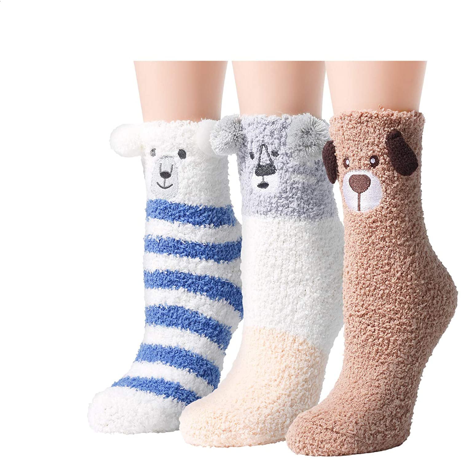 Fuzzy Socks,5 Pairs Fluffy Fuzzy Socks for Women Cute Plush Slipper Cozy Socks Women Indoors