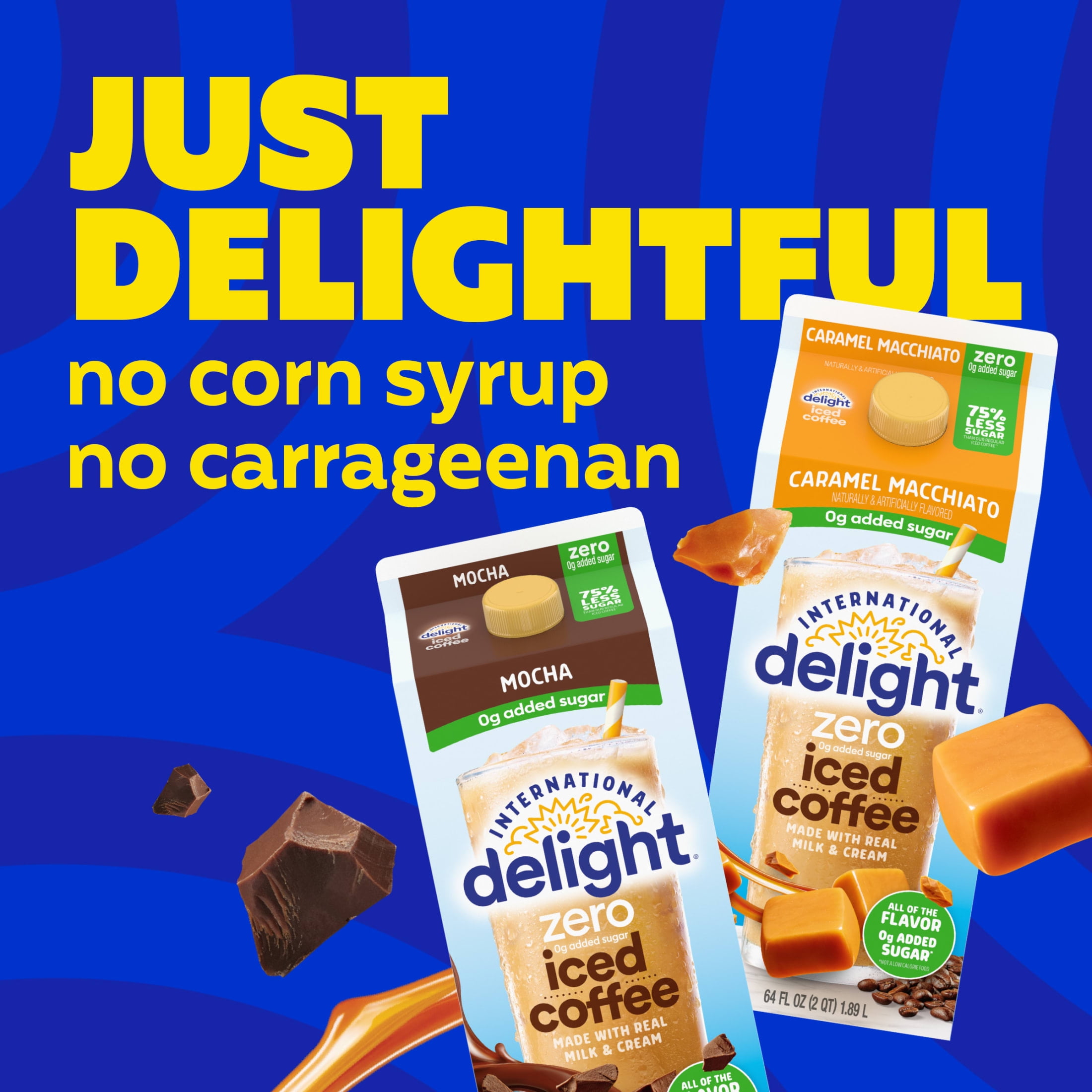 International Delight Zero Ready to Drink 0g Added Sugar, Mocha Iced Coffee, 64 fl oz Carton