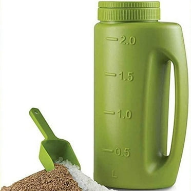 Spreader Shaker Salt Seed Spreader for Seeds 2L Ice Melt Tool Garden Fertilizer Plant Food Spreader Adjustable Handheld Lawn Fertilizer Bottle with Shovel Durable and Practical