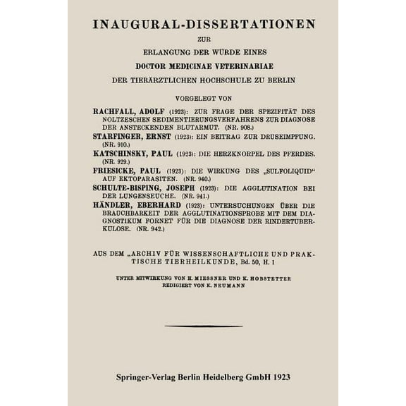 Zur Frage Der Spezifität Des Noltzeschen Sedimentierungsverfahrens Zur Diagnose Der Ansteckenden Blutarmut, (Paperback)