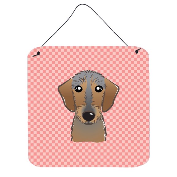 Checkerboard Design with Dog Wall or Door Hanging Prints