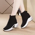 thumbnail image 1 of Women‘s Elastic High-Top Thick-Soled Round Toe Platform Sneakers with Height-Increasing Socks 2024, 1 of 6