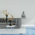 thumbnail image 2 of Escultura De Resina De Reno Y Alce Y Estatua De Buda Mono. Colección De Ciervos, Figura Budista En Miniatura Coleccionable Para Mueble, Mesa, Hotel, Patio, Boda, Inauguración De La Casa., 2 of 8