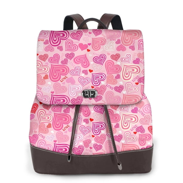 Easygdp Love Mochila de Cuero para Mujeres, Bolso de Hombro, Bolsos de Mano de Moda para Trabajo y Viajes