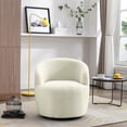 thumbnail image 4 of FFH Swivel Accent Barrel Chair, Modern Leisure Sofa Chair Club Chair for Living Room, Ivory Teddy, 4 of 7