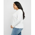 thumbnail image 3 of Hanes Originals Women's Tri-Blend Long-Sleeve T-Shirt (Plus Size) Eco White 3X, 3 of 4