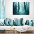 thumbnail image 4 of Designart Turquoise Colored Magic Forest - Modern Forest Throw Pillow - 12x20, 4 of 5