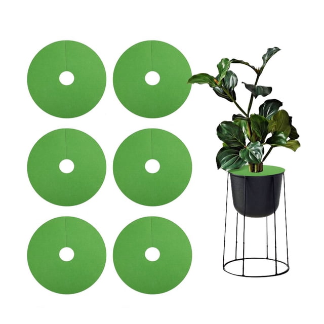 6 Pack Tree Mulch Ring Weed Control Non-Woven Degradable Tree Protector Weed Barrier Mat Landscape