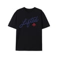 thumbnail image 2 of Camiseta de algodón negra "Lifted" para hombre - Casual, manga corta, cuello redondo con logotipo, diseño ultraversátil para todas las estaciones, ropa informal | Estampado gráfico frontal | Detalles,, 2 of 6