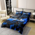 thumbnail image 2 of Sports Car Cotton Duvet Cover Sets(NO Comforter),Blue Race Car Comforter Cover Adults Bedroom Decor, Extreme Sports Theme Bedding Set,Geometry Art Quilt Cover,Full, 2 of 6