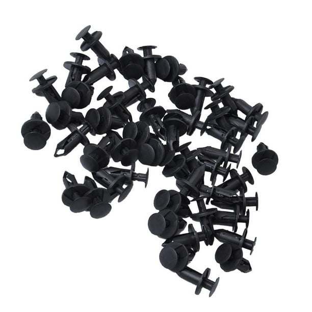 Clip De Ajuste De Remache De Empuje De Plástico Negro Clip De Puerta De Panel Interior 50PCS