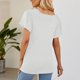 thumbnail image 4 of Gibobby Blusa Casual de Mujer Camiseta manga corta suelta plisada con cuello redondo liso verano para mujer(Blanco,XL), 4 of 4