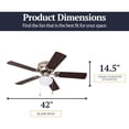 thumbnail image 5 of Prominence Home Alvina 42 Inch Flush Mount Ceiling Fan with Light, Brushed Nickel, 5 of 11