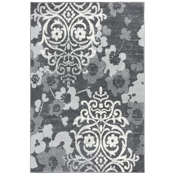 SAFAVIEH Adirondack Hortense Floral Area Rug, Charcoal/Ivory, 9' x 12'