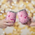 thumbnail image 2 of 12oz Stemless Wine Tumblers Pink Breast Cancer Vacuum Insulated Stainless Steel Travel Tumbler Cups Mug with Lid and Straw for Champaign,Cocktail,Beer with Cleaning Brush, 2 of 5