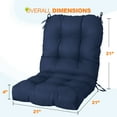 thumbnail image 6 of EAGLE PEAK Tufted Outdoor/Indoor Seat/Back Chair Cushion, Set of 2, 42 x 21 in,Dark Blue, 6 of 9