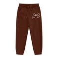 thumbnail image 5 of 7-8 Years Toddler Girls Hooded Sweatshirt And Sweatpants Set With Butterfly Print Newborn Romper Ruffled Long Sleeve Fall Winter Outfits With Bow Headband Brown Girl Set, 5 of 6