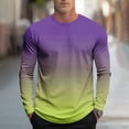 thumbnail image 5 of Fmbrln Men's Crew Neck Shirts Gradient Color Long Sleeve T Shirts Fall Casual Fashion Pullover Tops Yellow L, 5 of 5