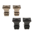 thumbnail image 4 of 2Pcs Curtain Rod Ends Drapery Pole Head for Decorative Curtain Final Drapery Dia. 28mm Rod Square Tower#Black, 4 of 9