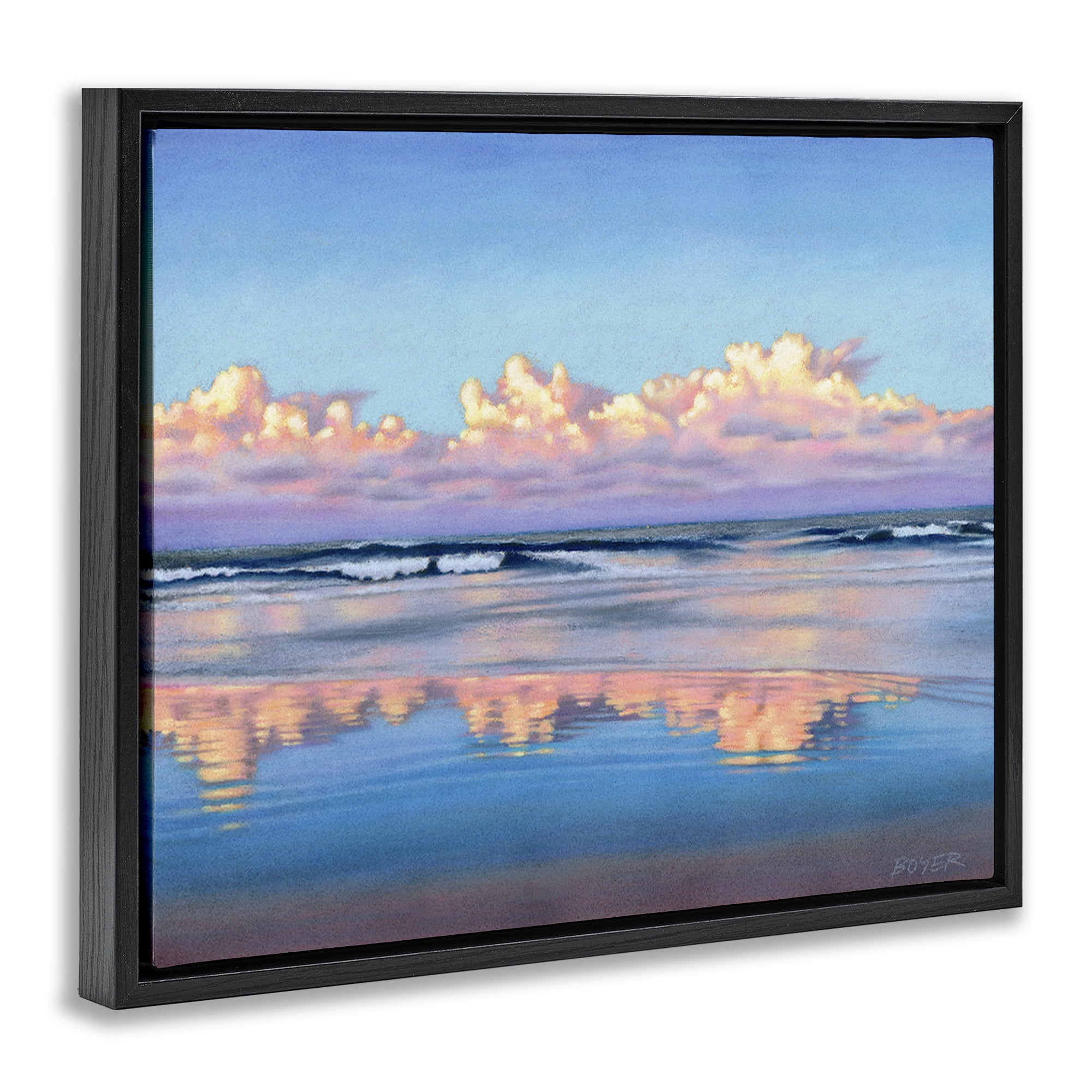 Stupell Industries Cloud Illusions Reflection Black Framed Floater Canvas Wall Art, design by Susy Boyer