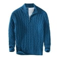thumbnail image 4 of JTieacloth Mens Sweater Coats Autumn And Winter Warm Turtleneck Sweater Half Turtleneck(Blue), 4 of 5
