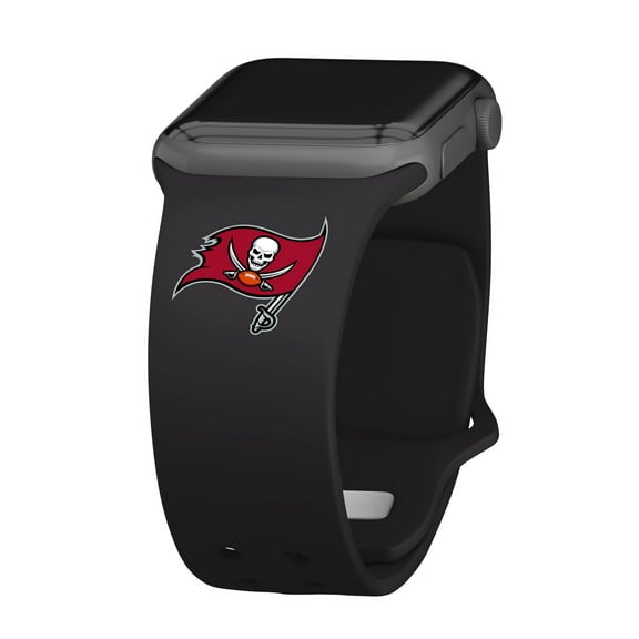 Black Tampa Bay Buccaneers Logo Silicone Apple Watch Band