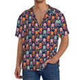 thumbnail image 1 of Fotbe Octopus in love Camisa Estampada de Manga Corta para Hombre, Casual de Verano, Estilo Playero, Sin Arrugas-Small, 1 of 5