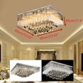 thumbnail image 3 of Luxury Square Crystal Light LED Glass Chandelier Droplet Fixture Ceiling Pendant, 3 of 12
