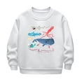 thumbnail image 2 of SGFCWSX Girls Fleece Sweatshirt Long Sleeve Print Pullover Top Kids Crew Neck Soft Sweatshirts White Size 7 Years, 2 of 3