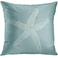 thumbnail image 2 of Set of 2 Throw Pillow Cover Green Star Vintage Starfish Pastel Seafoam Blue Fish Decorative Pillow Case Home Decor Square 18 x 18 Inch Pillowcase, 2 of 6