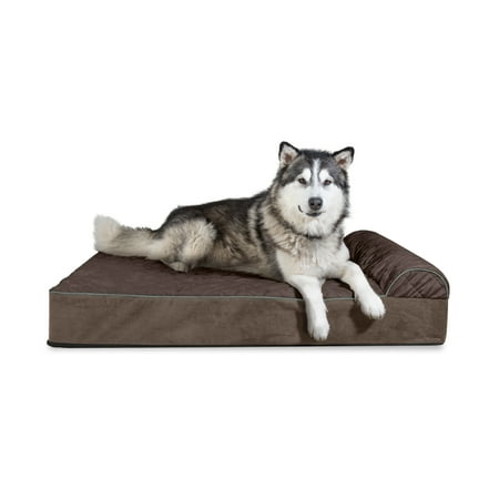 UPC: 0842229112115 | FurHaven Pet Products | Orthopedic Goliath Quilted Faux Fur & Velvet Chaise Lounge Pet Bed for Dogs & Cats – Espresso 3XL