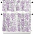 thumbnail image 2 of Kitchen Curtains Set, Purple Gray Coral Coastal Kitchen Curtains and Valances Set, Summer Beach Seaside Nautical Rod Pocket Tier Curtains 36 Inch Length for Cafe/Bedroom Windows, 2 of 6