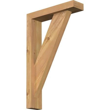 

Ekena Millwork 3 1/2 W x 14 D x 22 H Traditional Block Smooth Bracket w/ Offset Brace Western Red Cedar