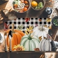thumbnail image 6 of Green Orange Pumpkin Placemats Set of 4 Maple Leaf Sunflower Heat Insulated Linen Place Mats, Washable Stain-Proof Table Mats for Dining Tables Holiday Decor 13x19inch, 6 of 9