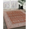 thumbnail image 3 of Ahgly Company Machine Washable Indoor Round Industrial Modern Khaki Rose Pink Area Rugs, 4' Round, 3 of 7