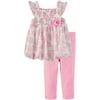 Bon Bebe Girls 12-24 Months Chiffon Bubble Floral Legging Set (Pink 18 Months)