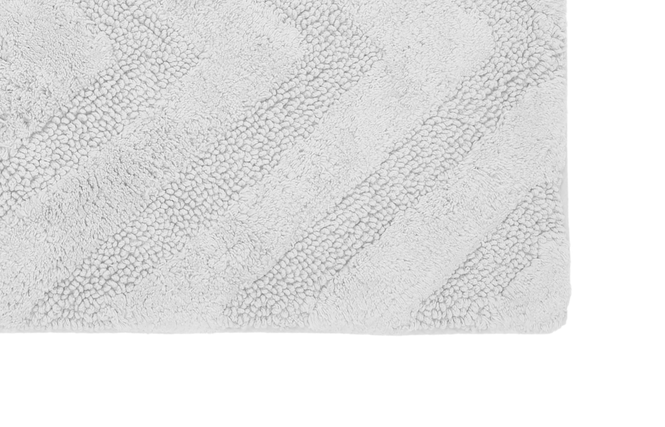 Better Trends 2 Piece Bathroom Rug Set 100% Cotton Extra Soft Tufted Bath Rug Water Absorbent Non-Slip Bath Mat Machine Washable (White) Hugo Collection