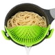thumbnail image 3 of Colador de pasta, colador de olla con clip de silicona – Coladores y colador de silicona, colador de alimentos, escurridor de pasta, (verde), 3 of 5