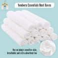 thumbnail image 3 of Cute Castle 12 Pack Muslin Burp Cloths for Baby - Ultra-Soft 100% Cotton Baby Washcloths - Large 20'' by 10'' Super Absorbent Milk Spit Up Rags - Burpy Cloths for Unisex, Boy, Girl - White, 3 of 6
