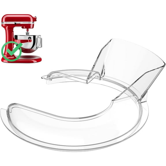 Pouring Shield for Kitchenaid Mixer & Splash Guard Attachment - Compatible with 5.5-8QT Bowl-Lift Stand Mixers for Kitchenaid