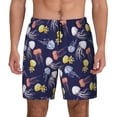 thumbnail image 2 of Picia Colorful Jellyfish pattern Mens Swim Trunks with Compression Liner Stretch Beach Shorts Quick Dry with Zipper Pockets No-Chafing Board Shorts-Medium, 2 of 9